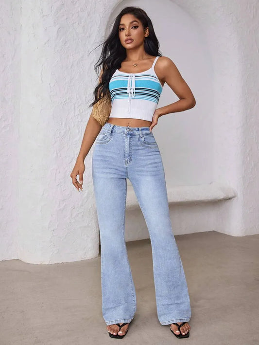 HIGH WAIST FLARED JEANS