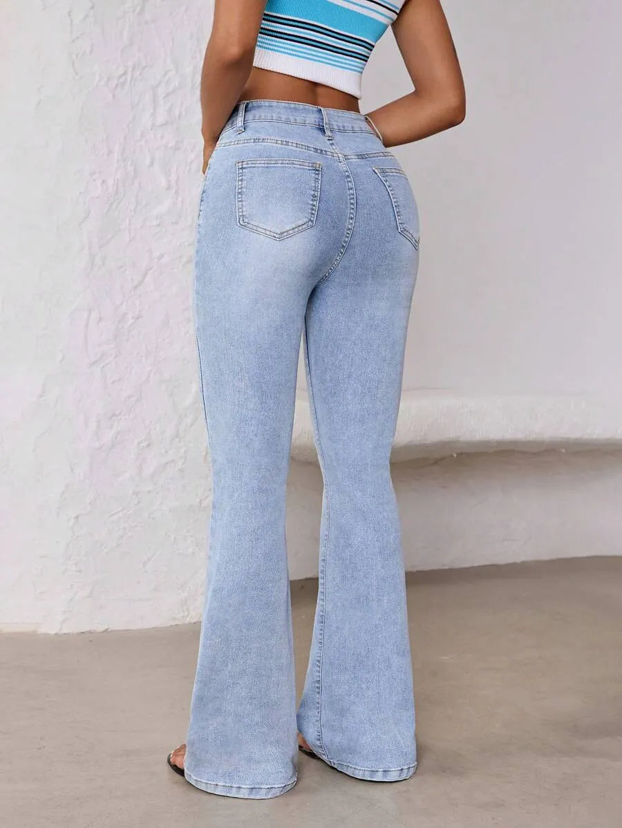 HIGH WAIST FLARED JEANS