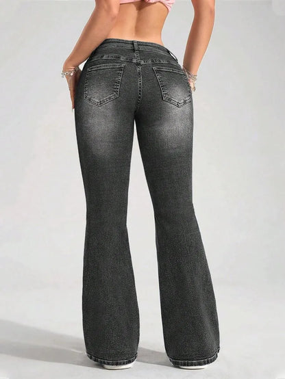 LOW RISE FLARED JEANS