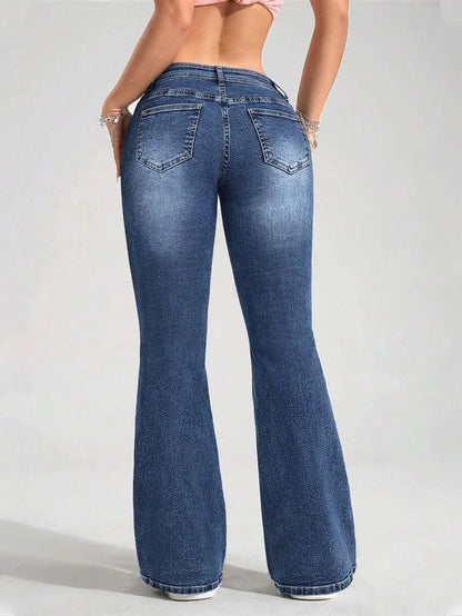 LOW RISE FLARED JEANS