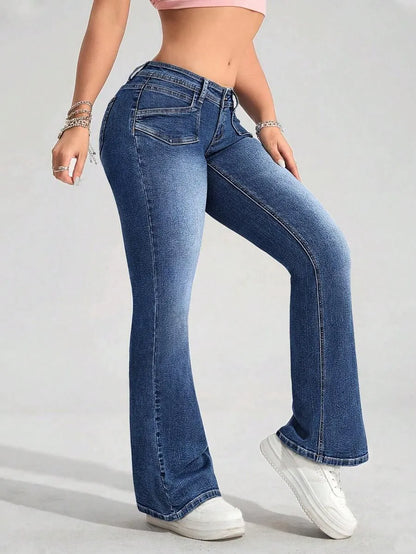 LOW RISE FLARED JEANS