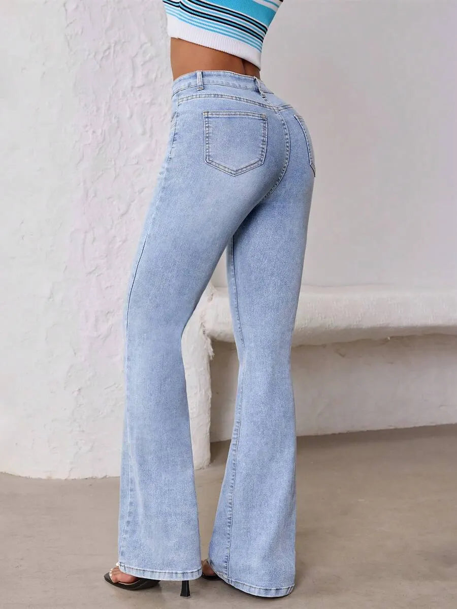 HIGH WAIST FLARED JEANS