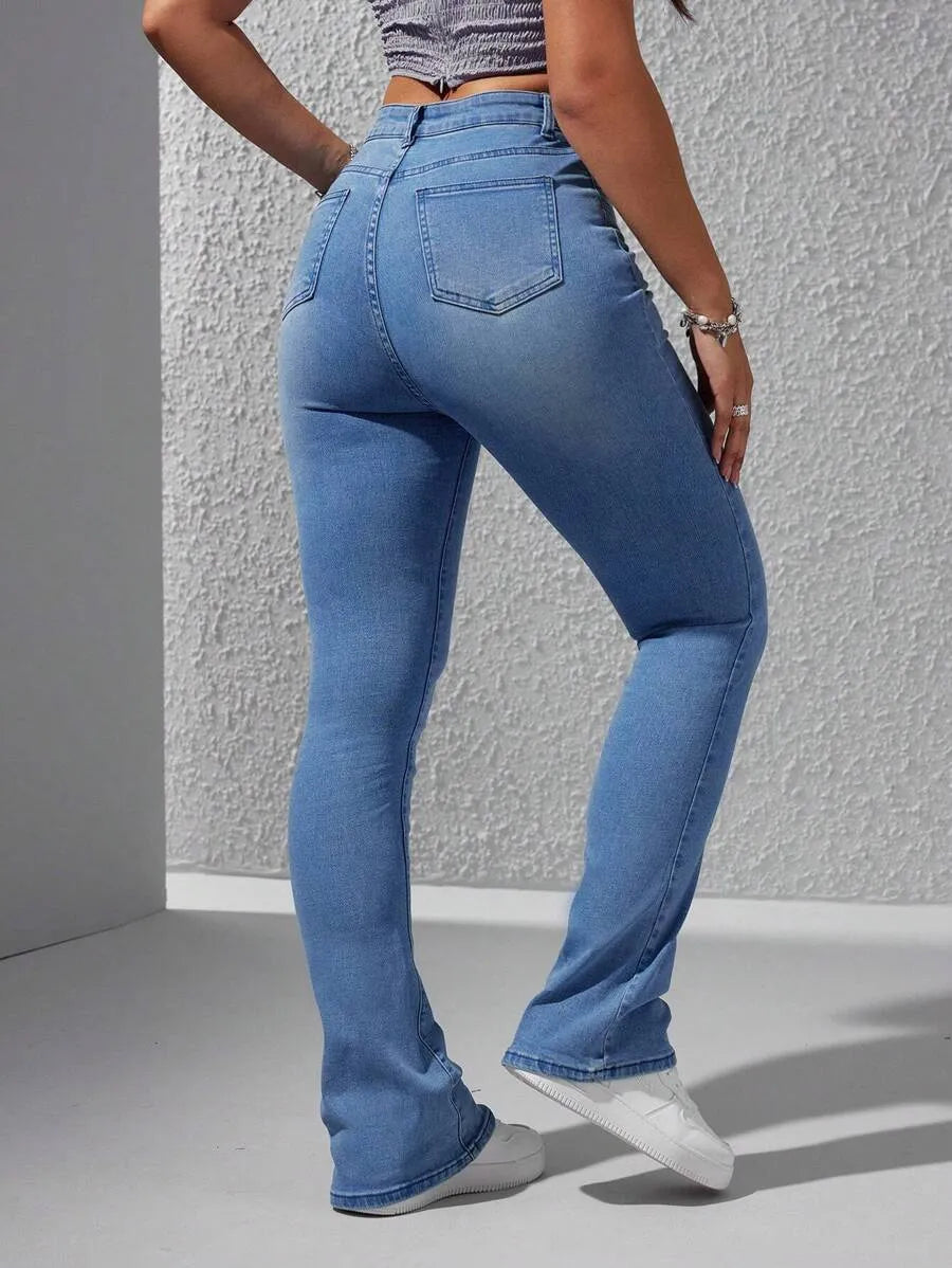 HIGH WAIST FLARED JEANS